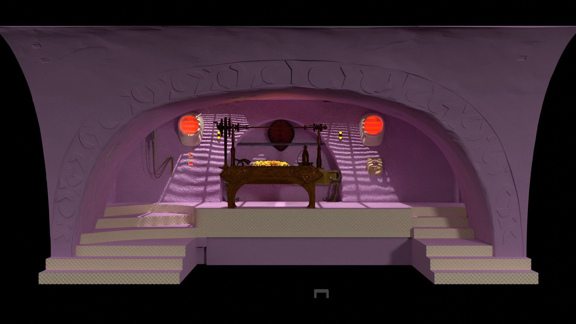 Jabbas Throne Area - Foam version complete set - 1-18 Hasbro 3D Model Collection_17