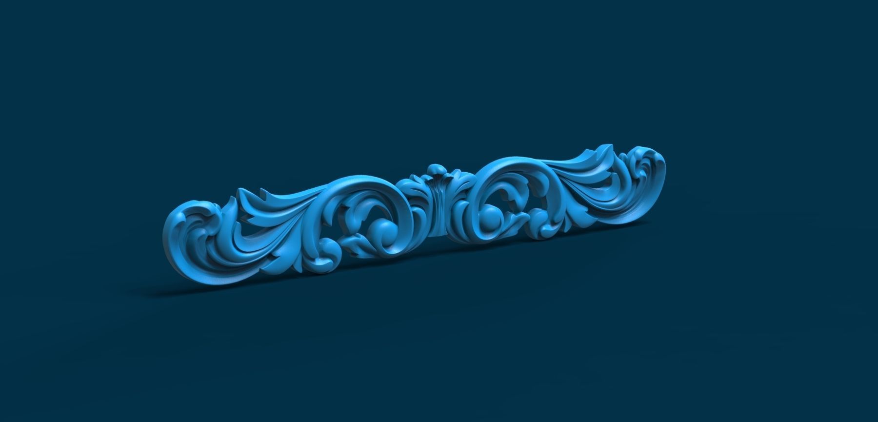 Wood carving decoration 3D model_1
