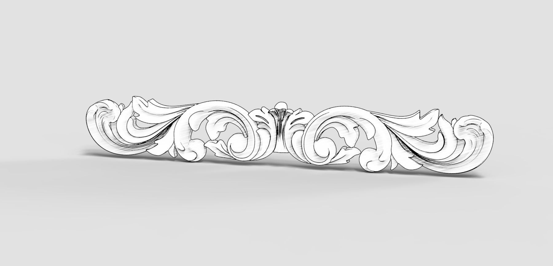 Wood carving decoration 3D model_4
