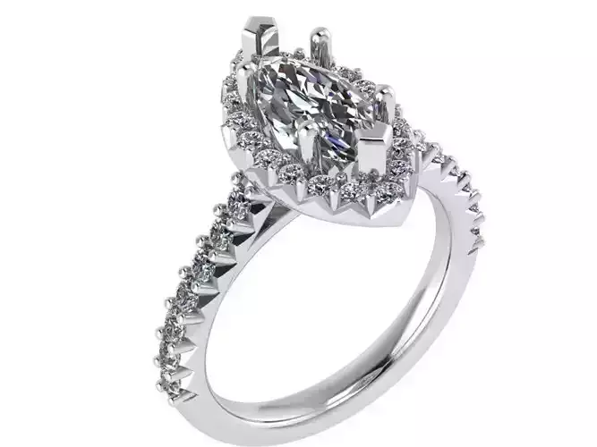 Marquise Halo Ring 0914
