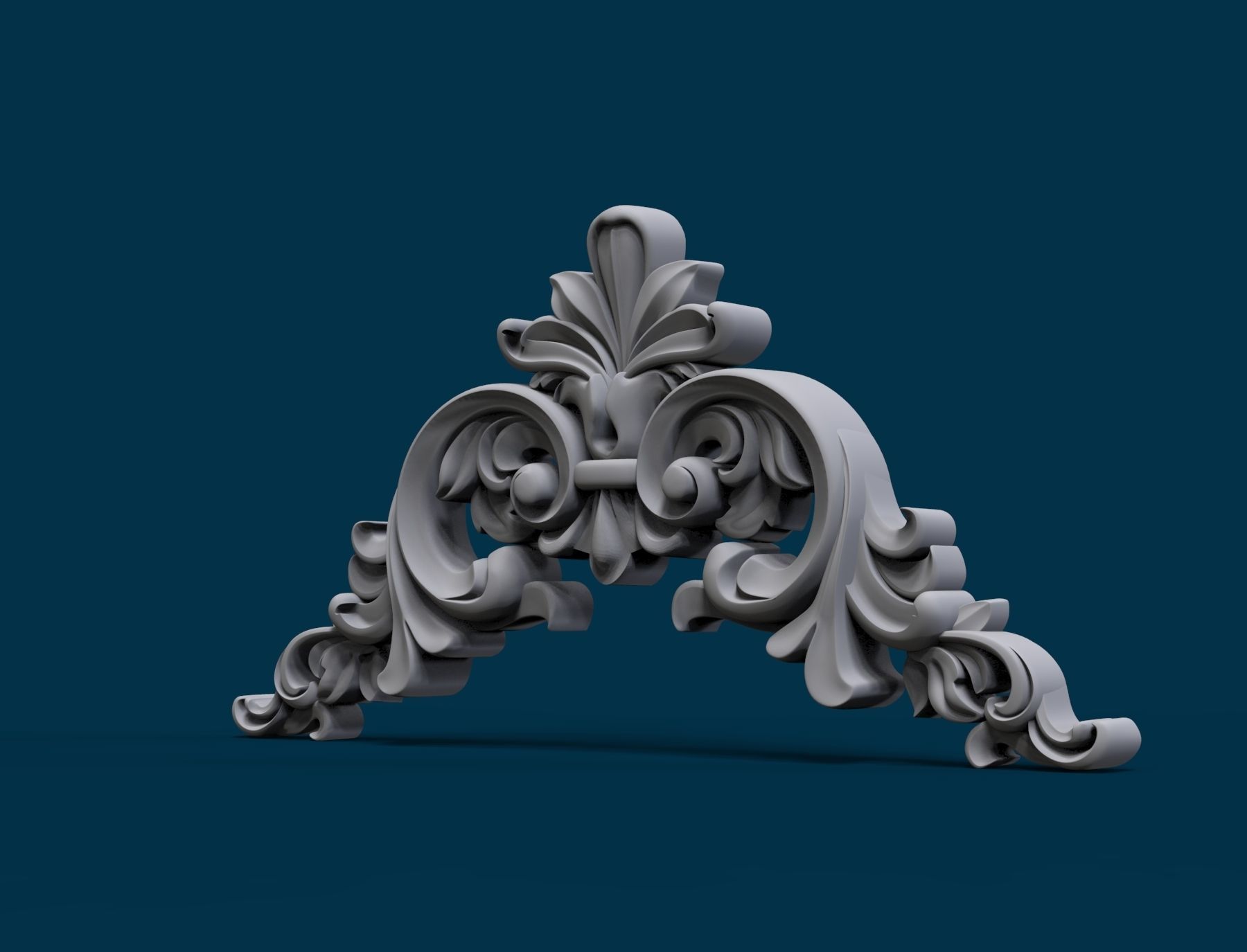 Wood carving decoration 3D model_2
