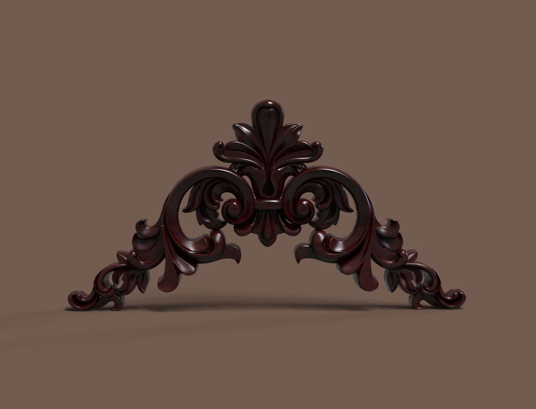 Wood carving decoration 3D model_3