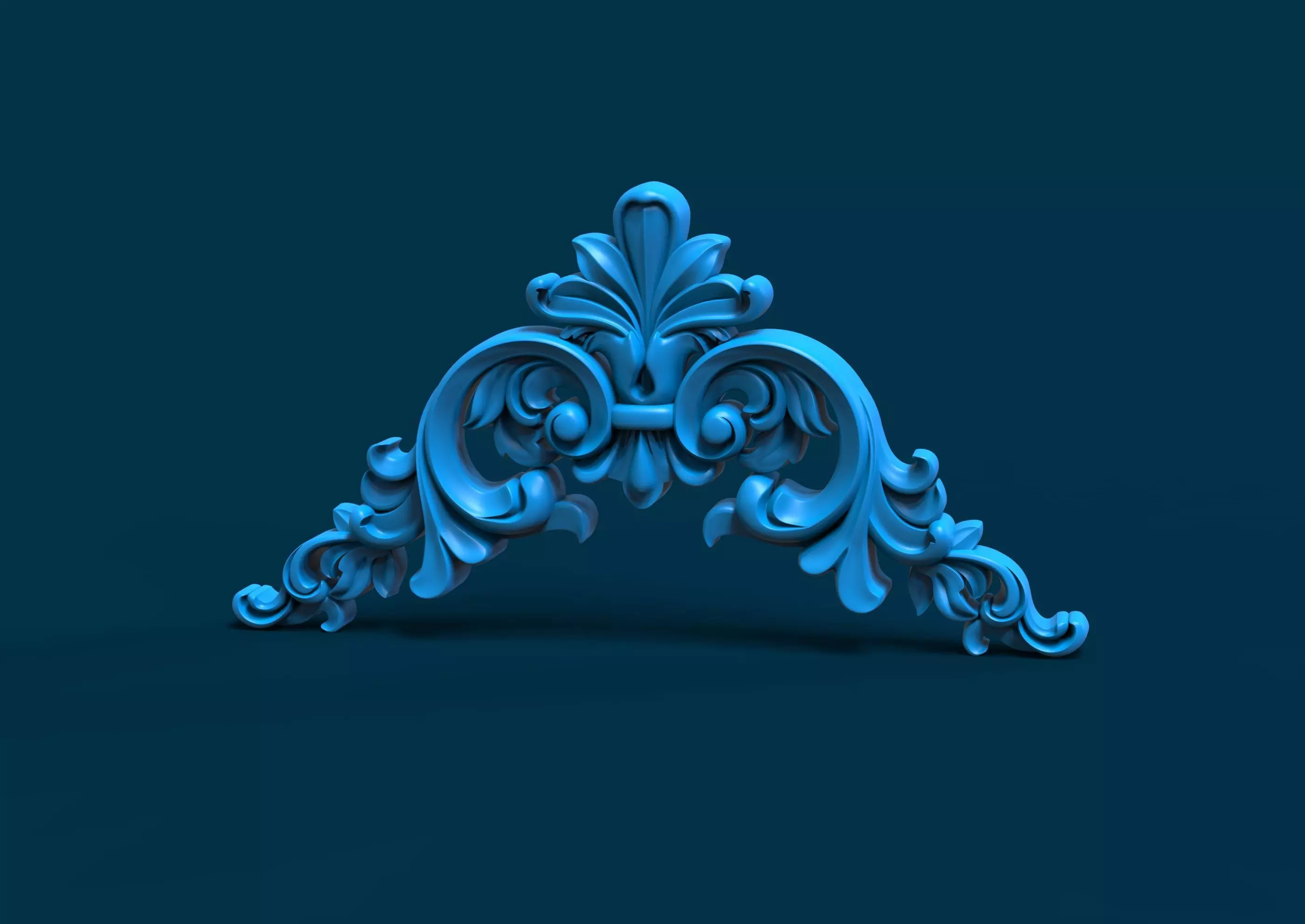 Wood carving decoration 3D model_0