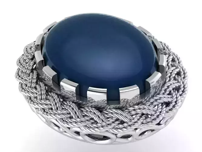 Oval Cabochon Twisted Pendant 0917