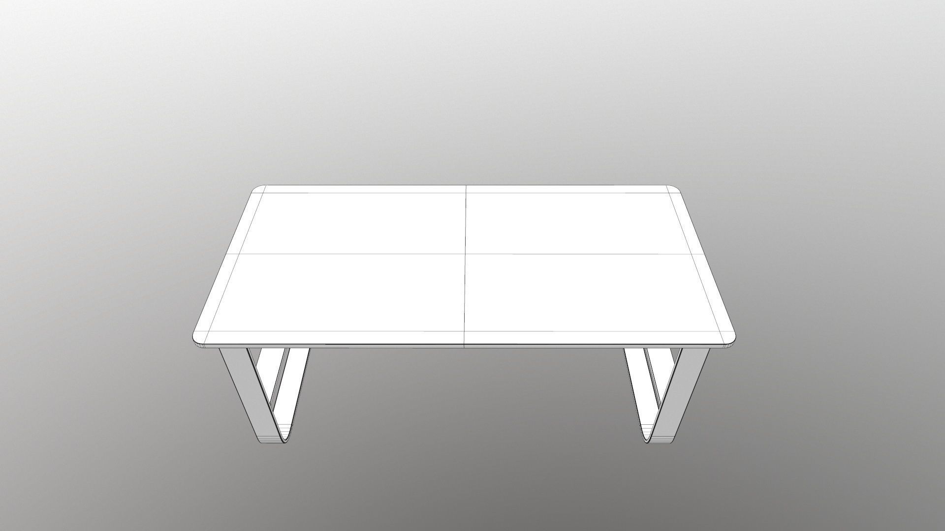 Bench table with wooden shelves 3D model_13