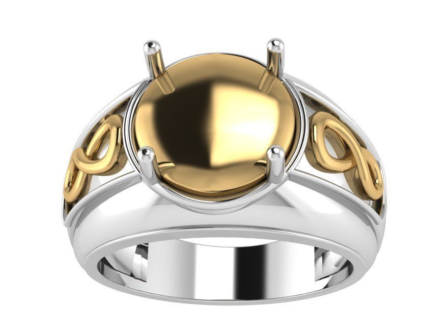 Round Carved Ring 0919 3D print model_2