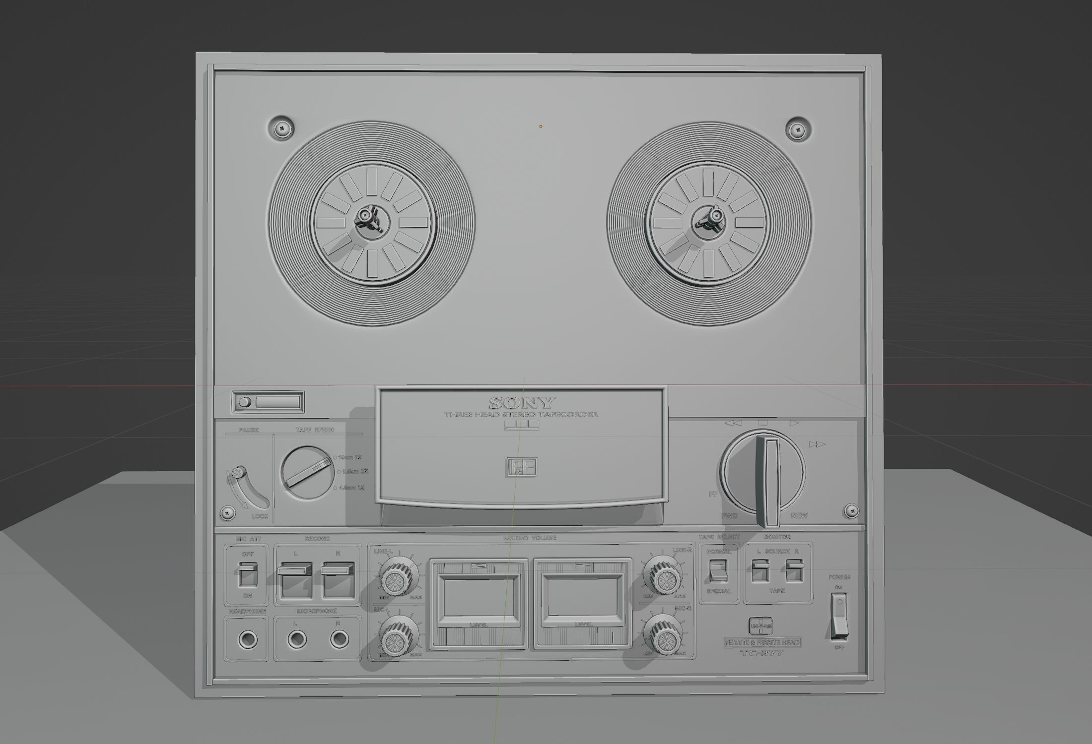 Stereo tape deck Sony TC 377 3D model_7