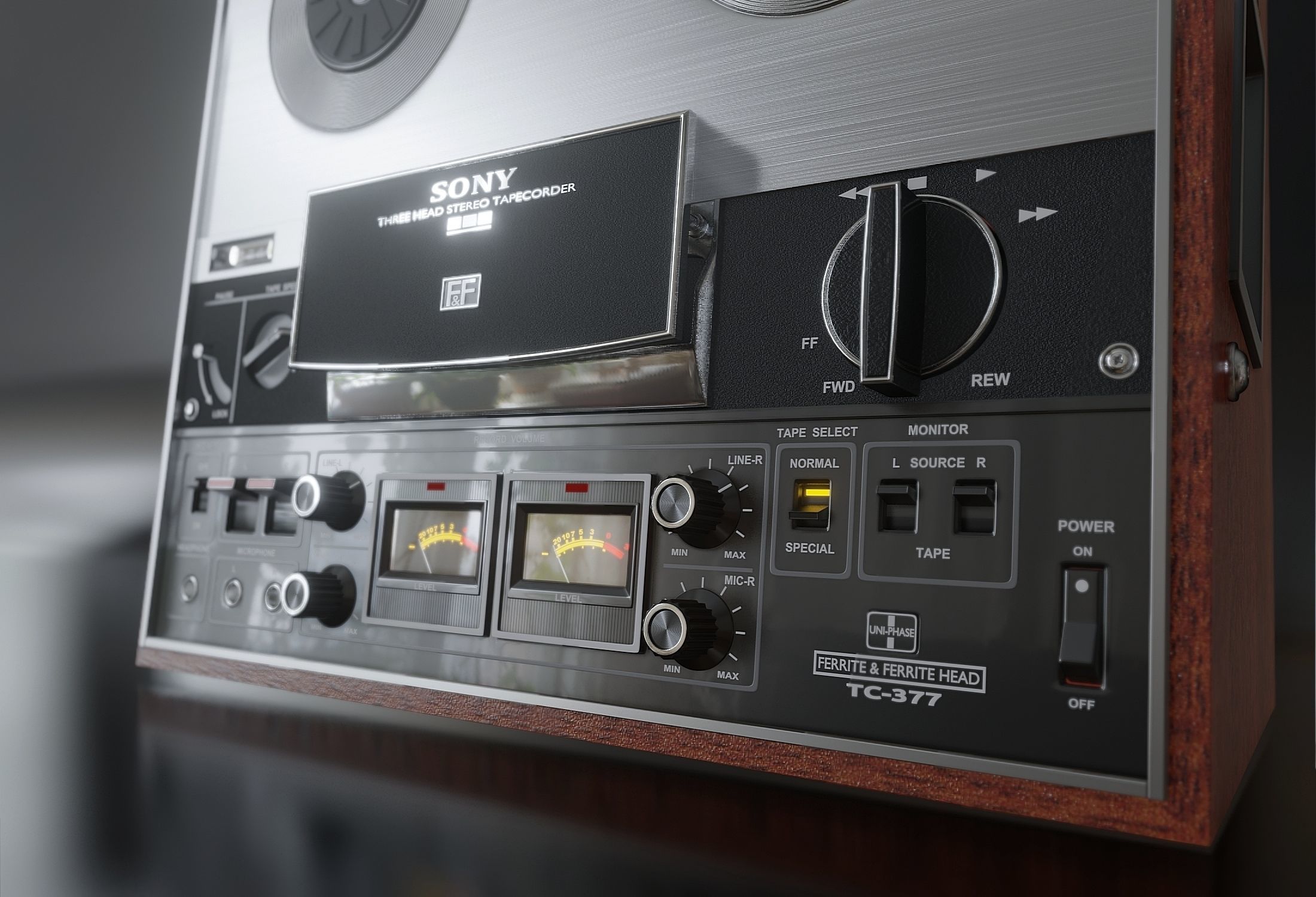 Stereo tape deck Sony TC 377 3D model_6