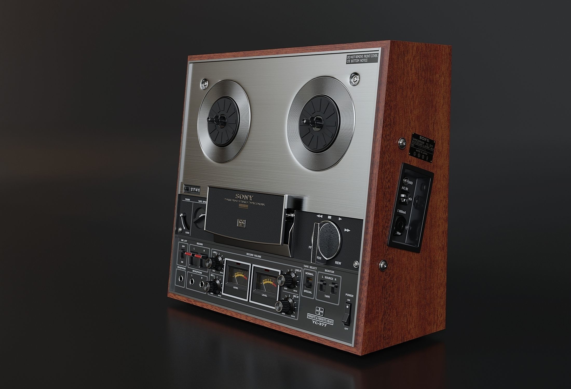 Stereo tape deck Sony TC 377 3D model_2