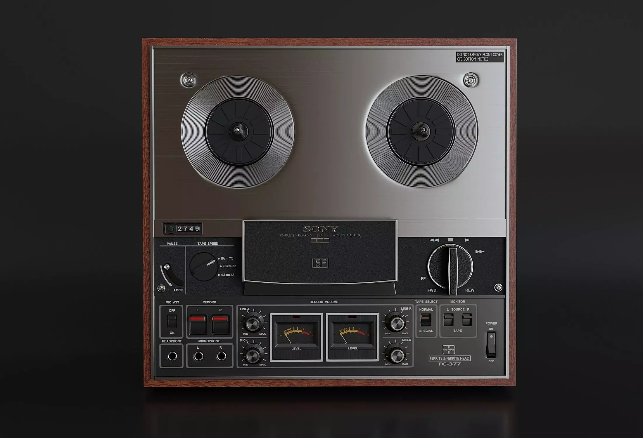 Stereo tape deck Sony TC 377 3D model_0
