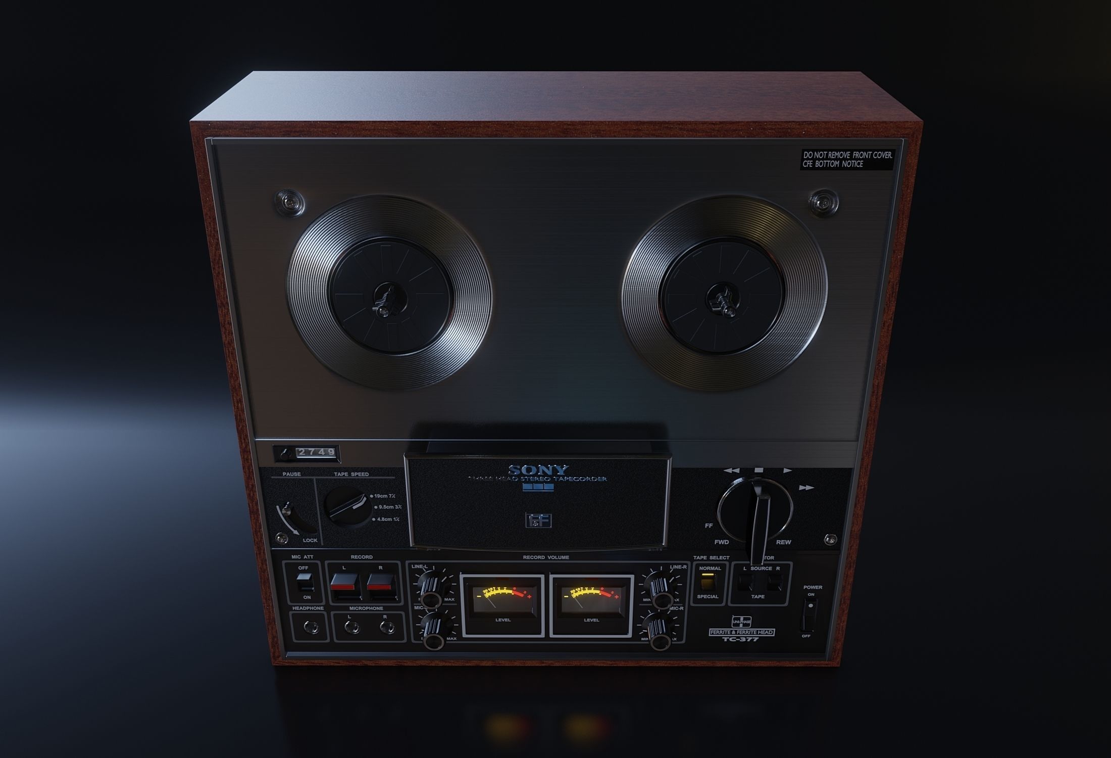 Stereo tape deck Sony TC 377 3D model_3