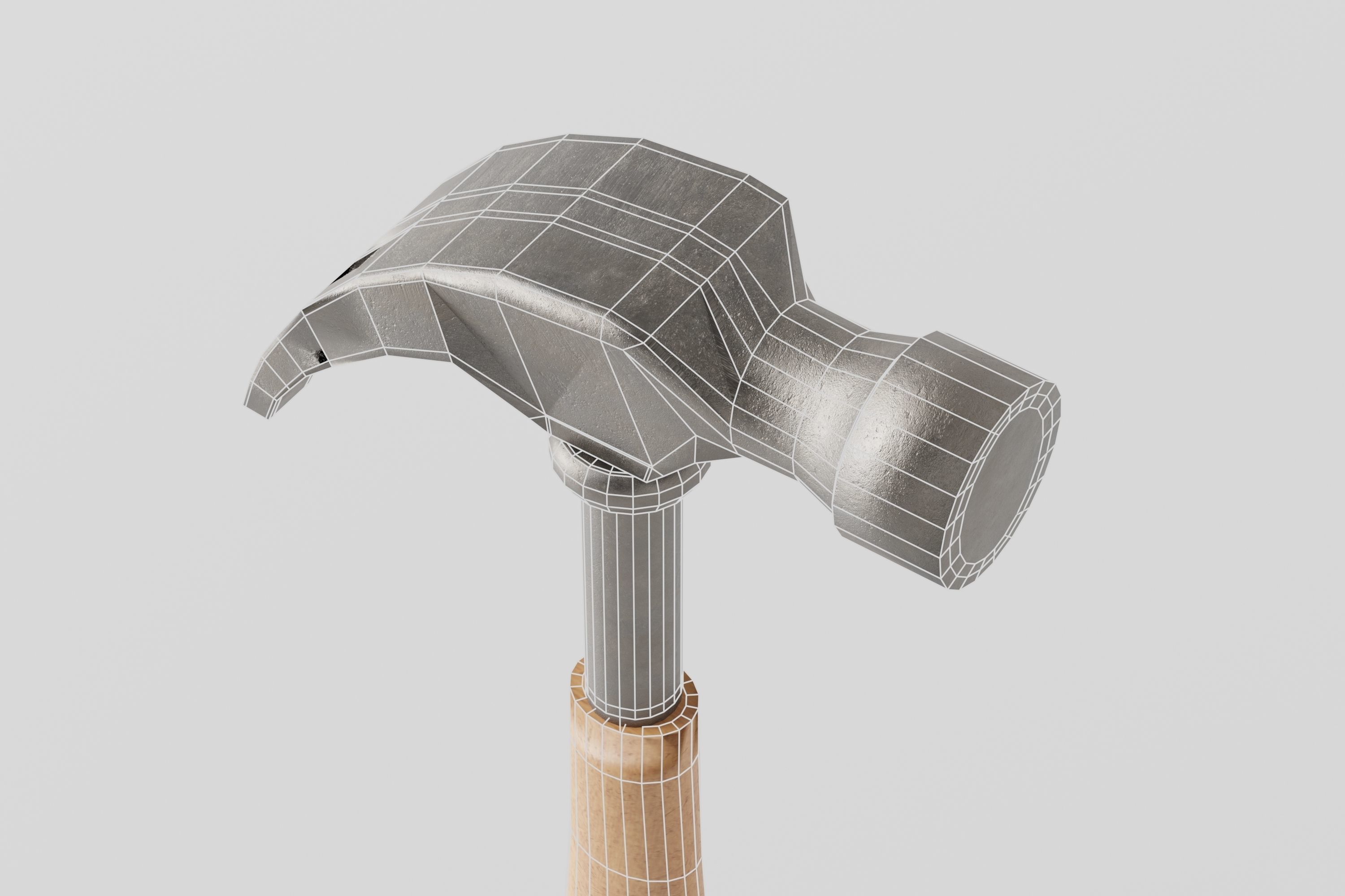 Hammer Low-poly 3D model_7