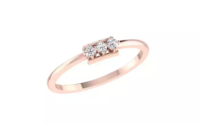 Solitaire Women Engagement Three Stone Band Ring