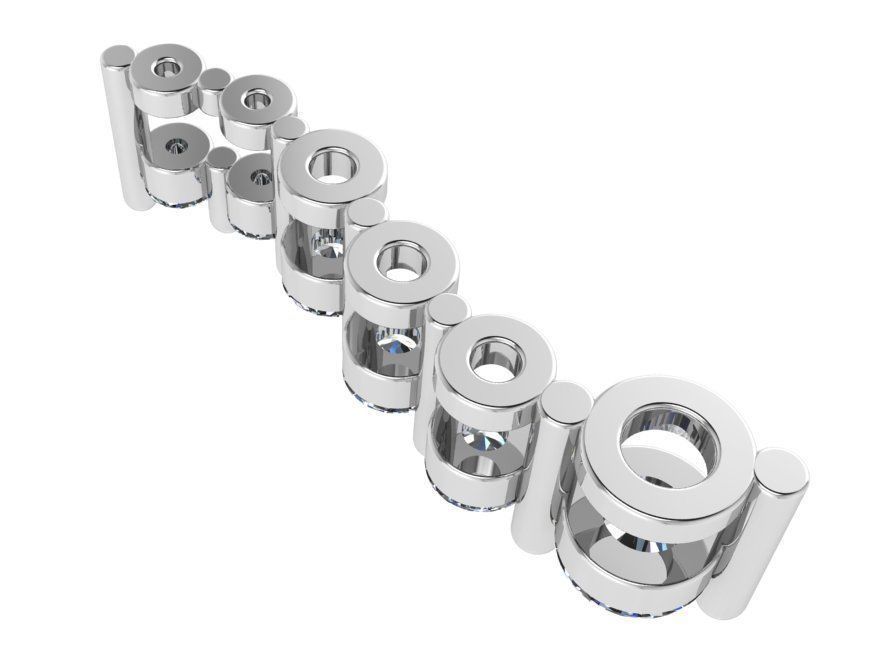 Row Diamond Pendant 0926 3D print model_3