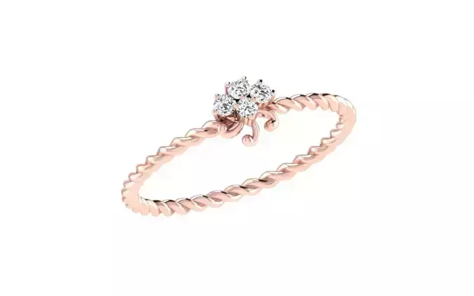 Solitaire Engagement Wedding Women Twisted Ring