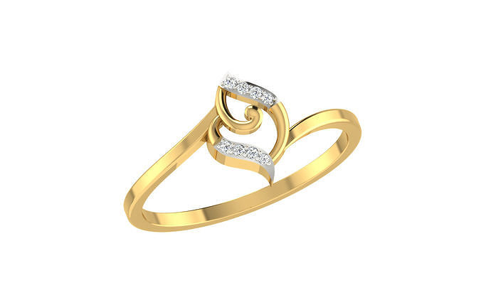 Solitaire Women Engagement Band Ring 3D print model