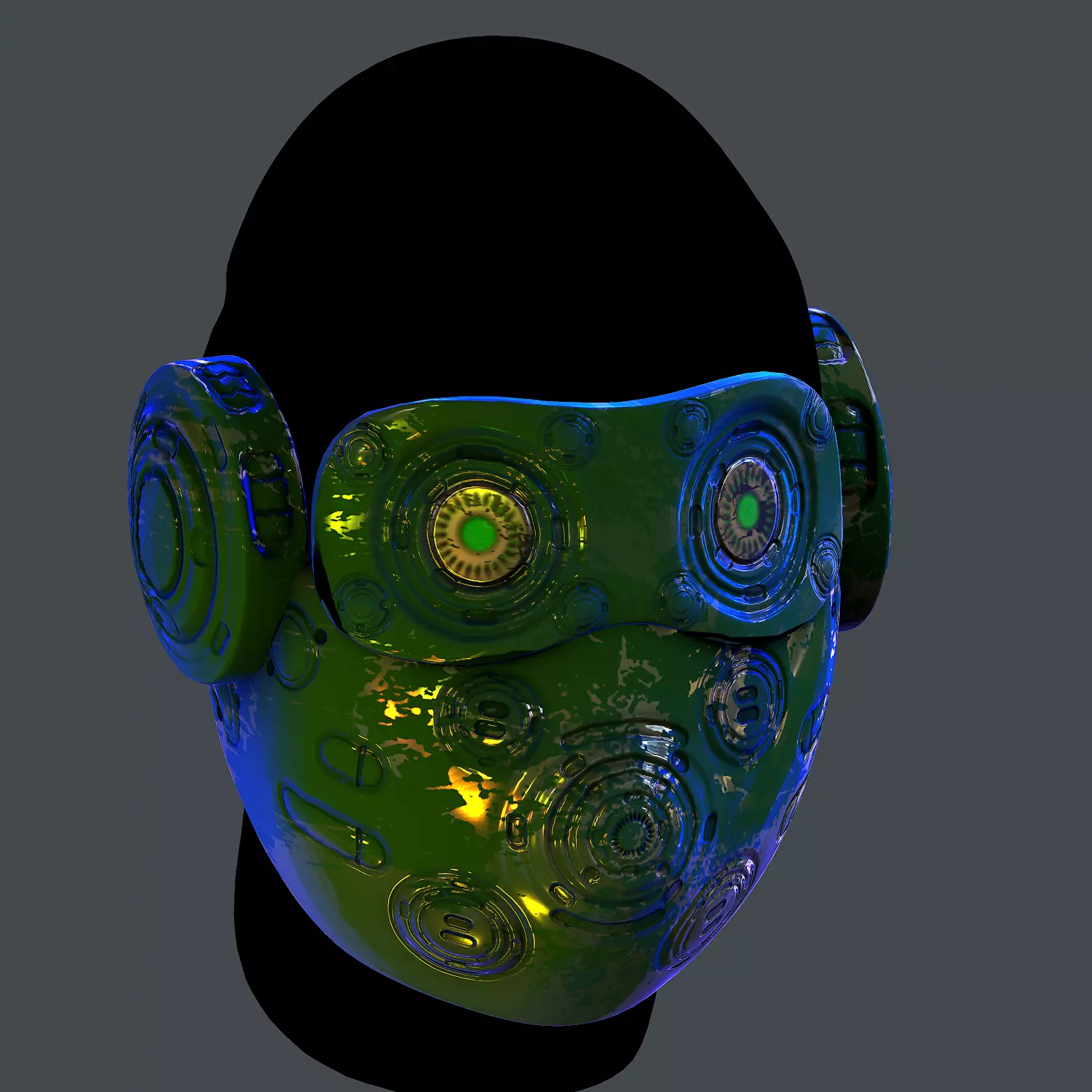 Gas mask helmet scifi Low-poly character art game space Low-poly Low-poly 3D model_0