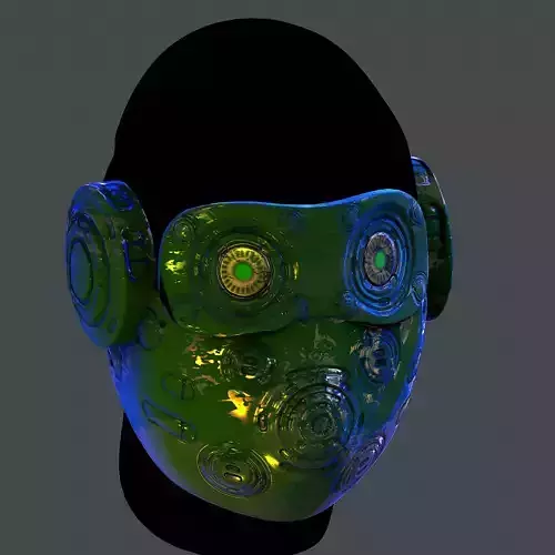 Gas mask helmet scifi Low-poly character art game space Low-poly