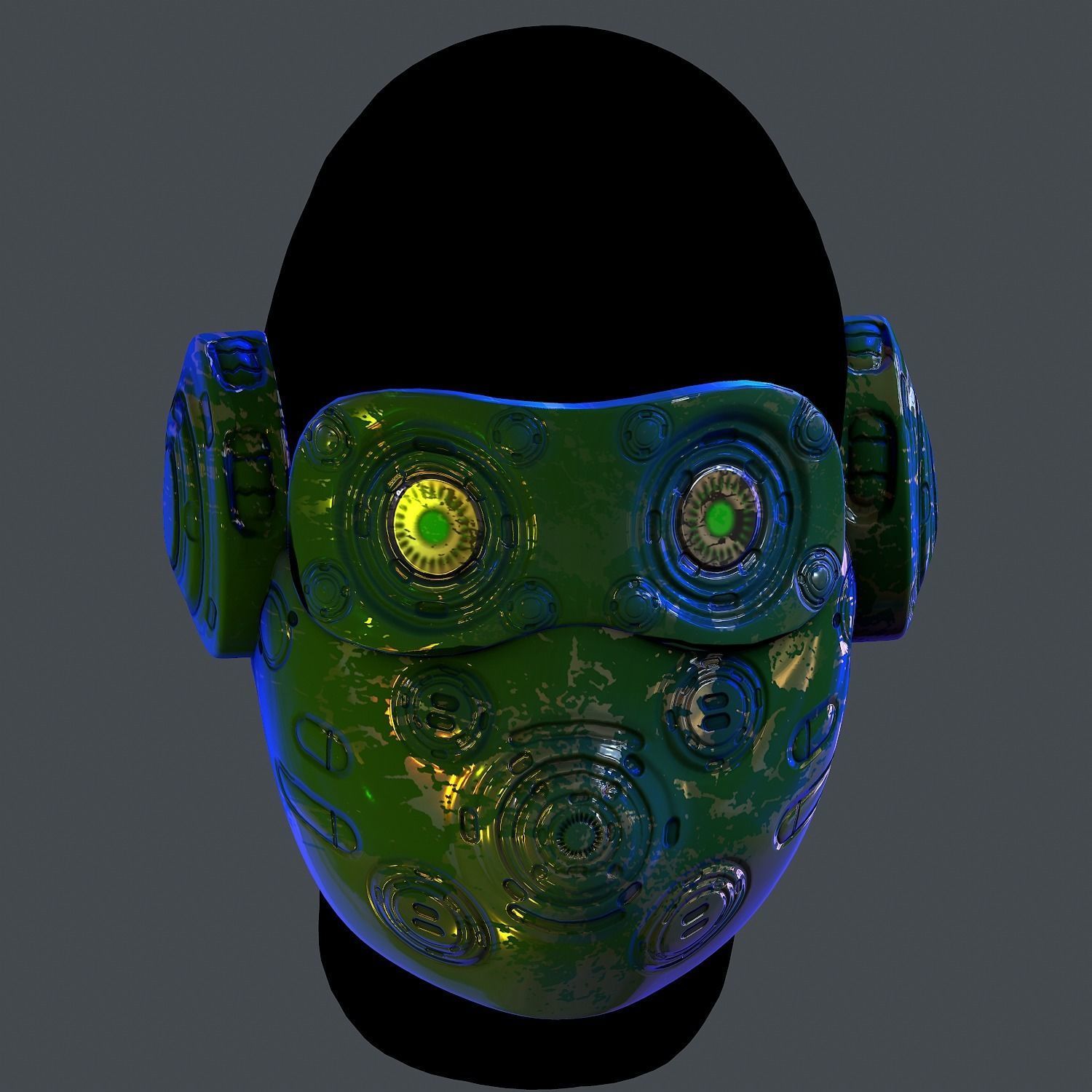 Gas mask helmet scifi Low-poly character art game space Low-poly Low-poly 3D model_1