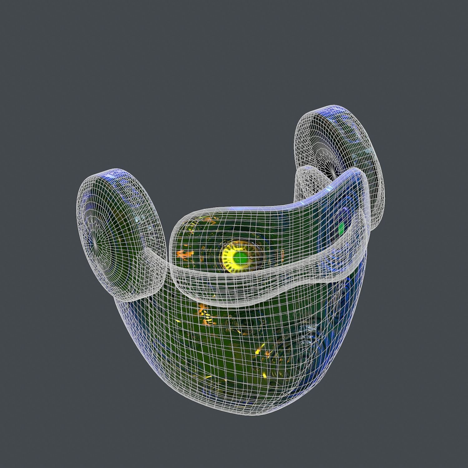 Gas mask helmet scifi Low-poly character art game space Low-poly Low-poly 3D model_6