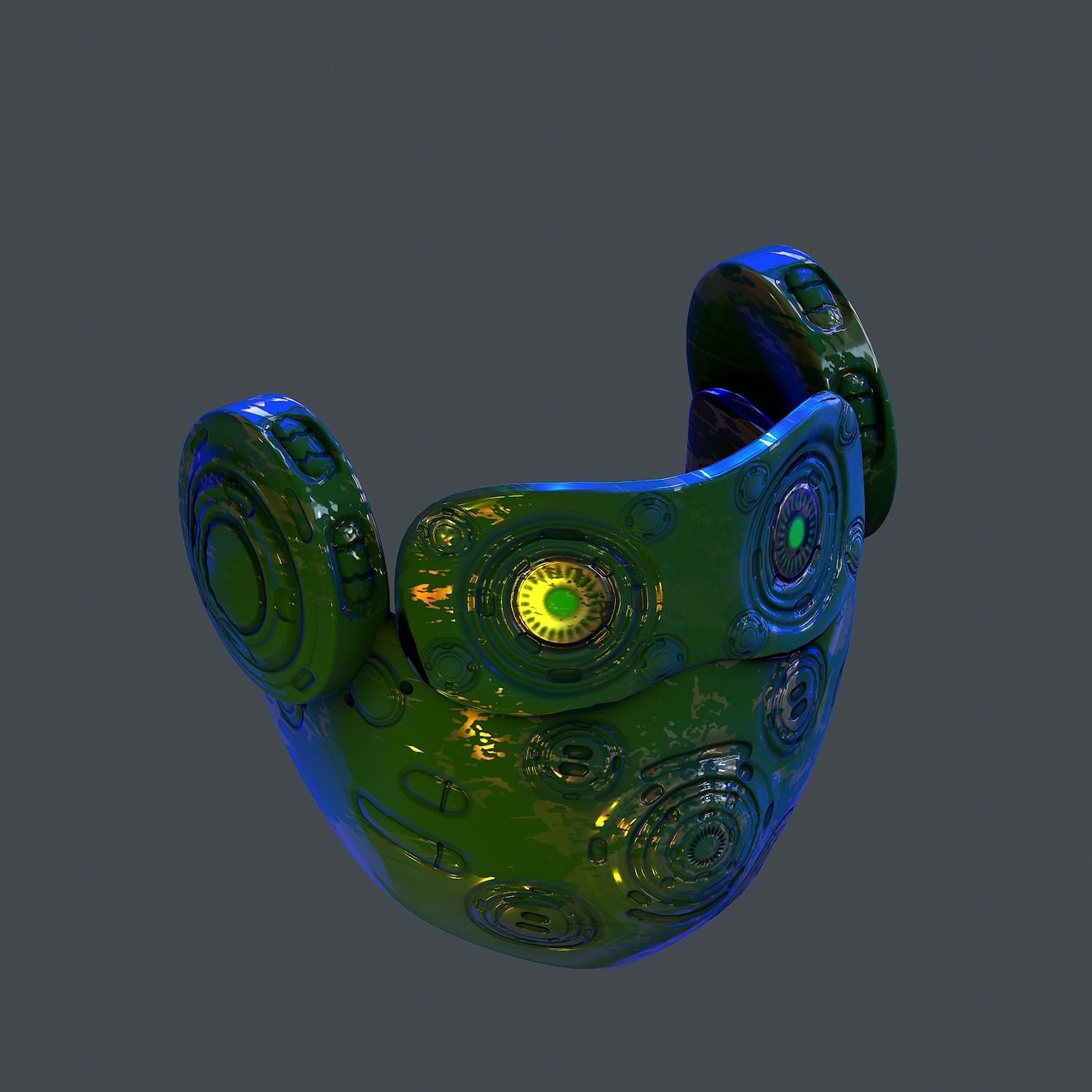 Gas mask helmet scifi Low-poly character art game space Low-poly Low-poly 3D model_5