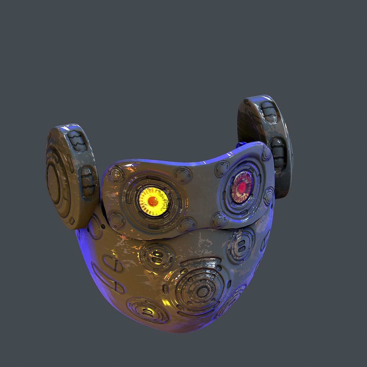 Gas mask helmet scifi Low-poly character art game space  Low-poly 3D model_6