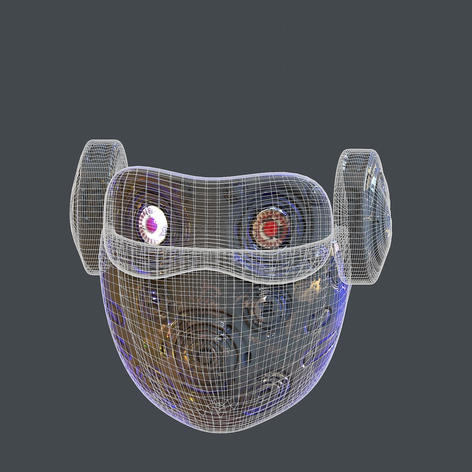 Gas mask helmet scifi Low-poly character art game space  Low-poly 3D model_8