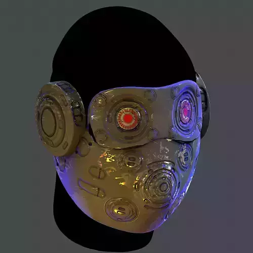 Gas mask helmet scifi Low-poly character art game space 