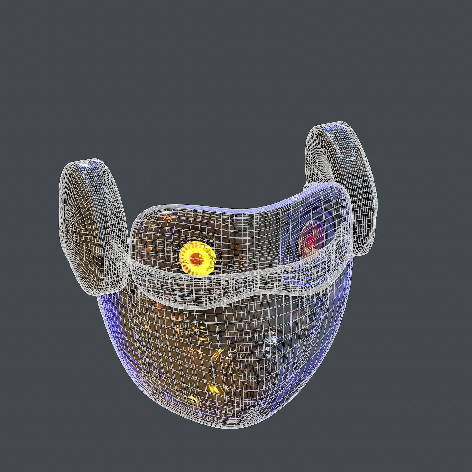 Gas mask helmet scifi Low-poly character art game space  Low-poly 3D model_7