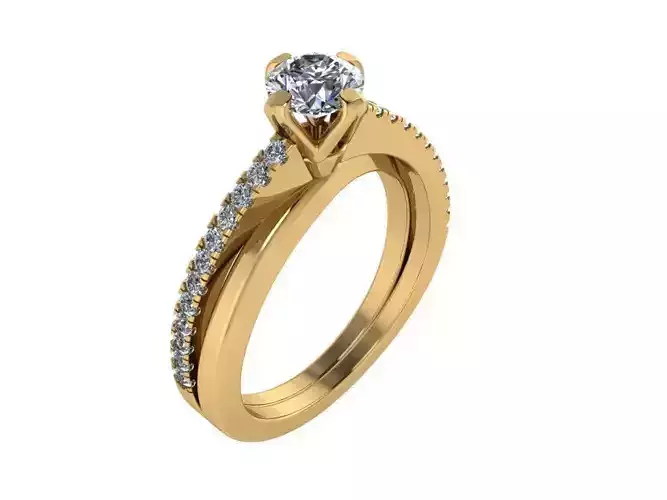 Crossed Shank Diamond Ring 592