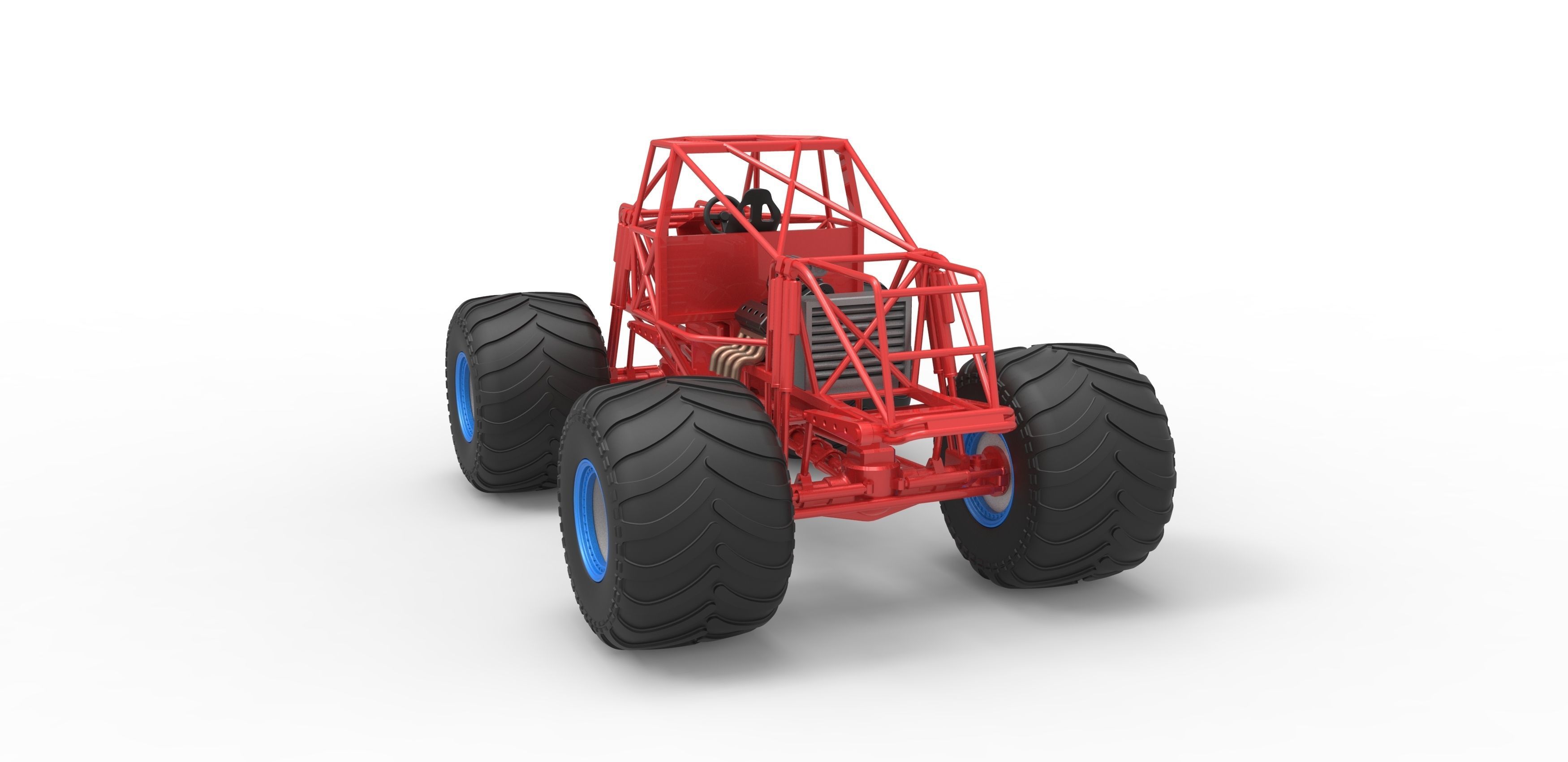 Monster truck base Scale 1 to 25 3D print model_12