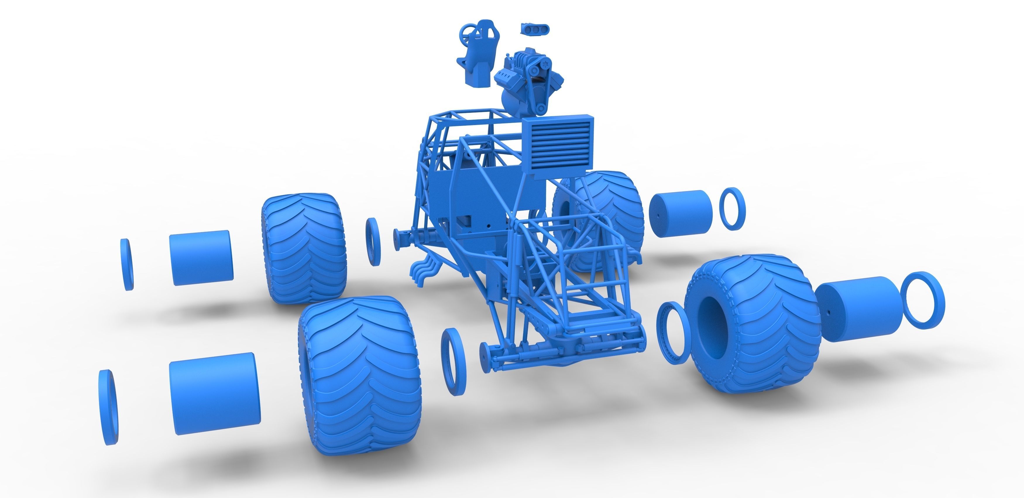 Monster truck base Scale 1 to 25 3D print model_36