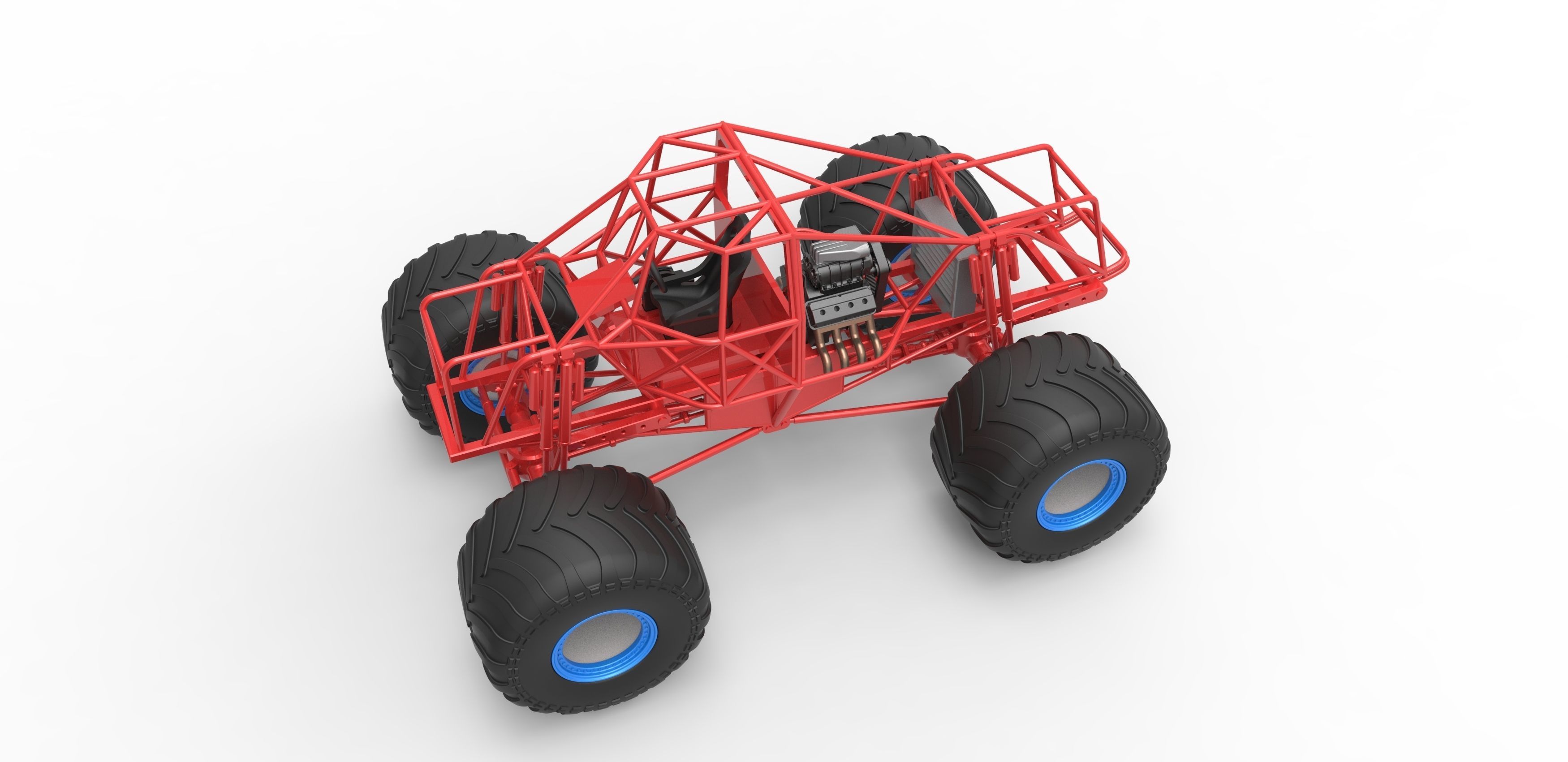 Monster truck base Scale 1 to 25 3D print model_2
