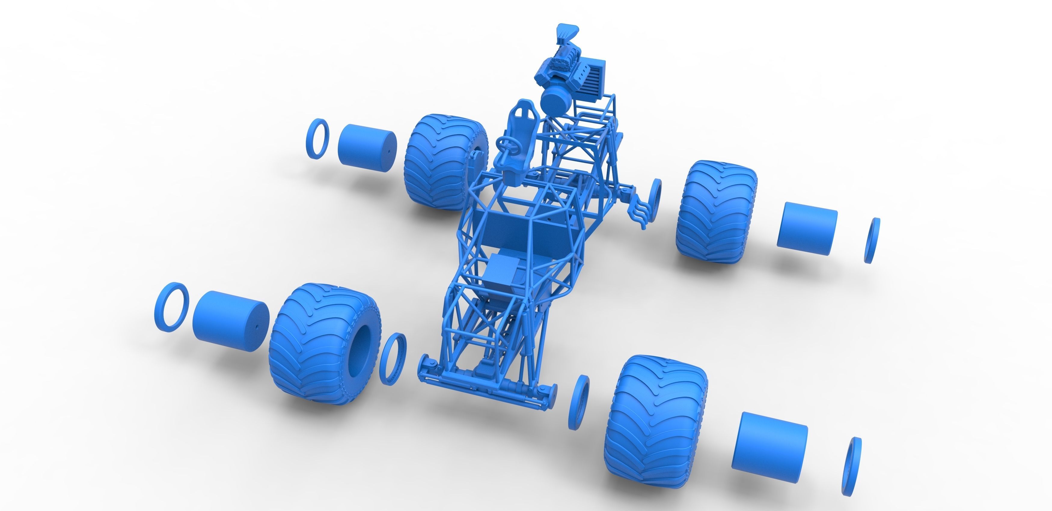 Monster truck base Scale 1 to 25 3D print model_32