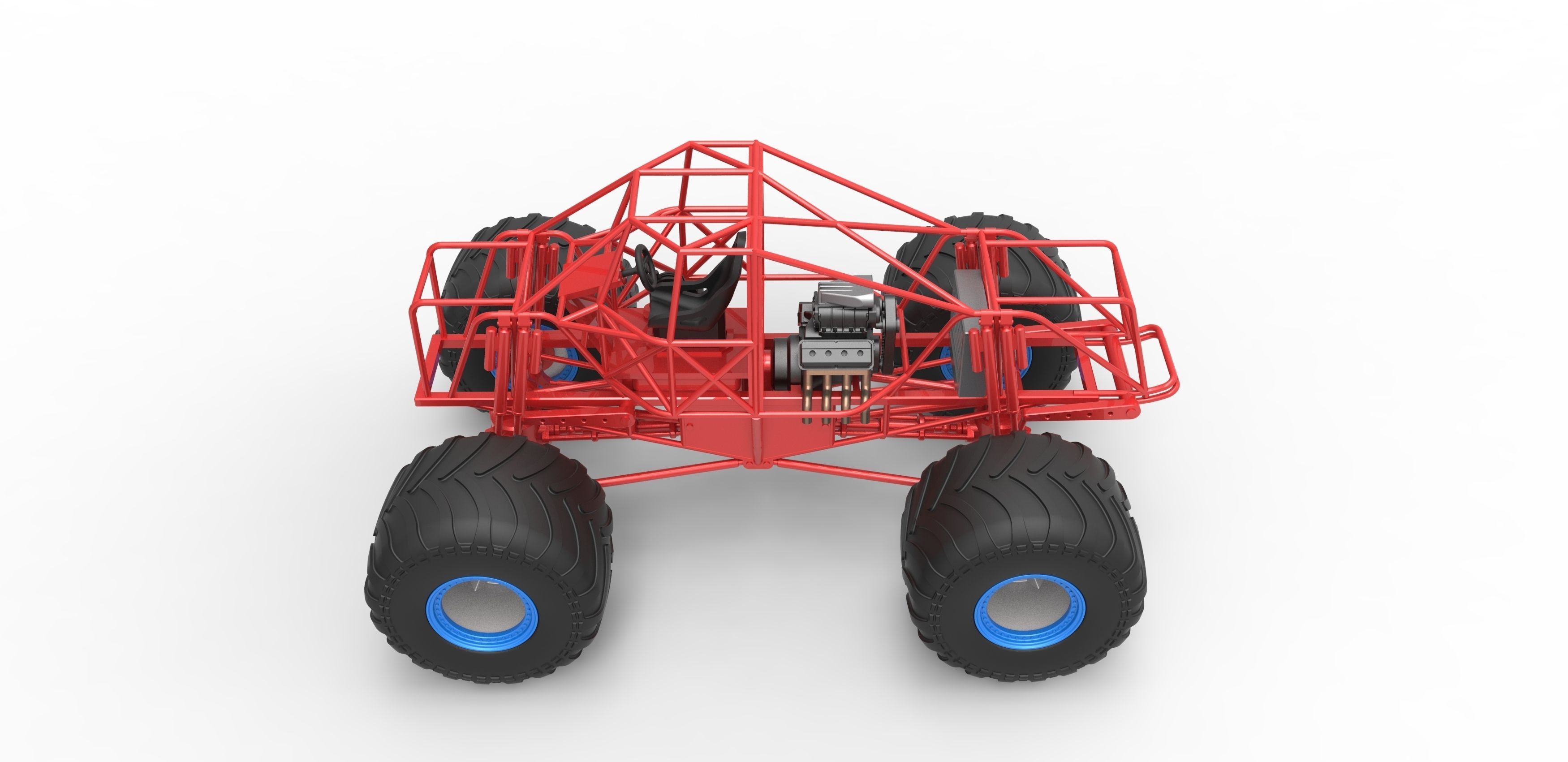 Monster truck base Scale 1 to 25 3D print model_9