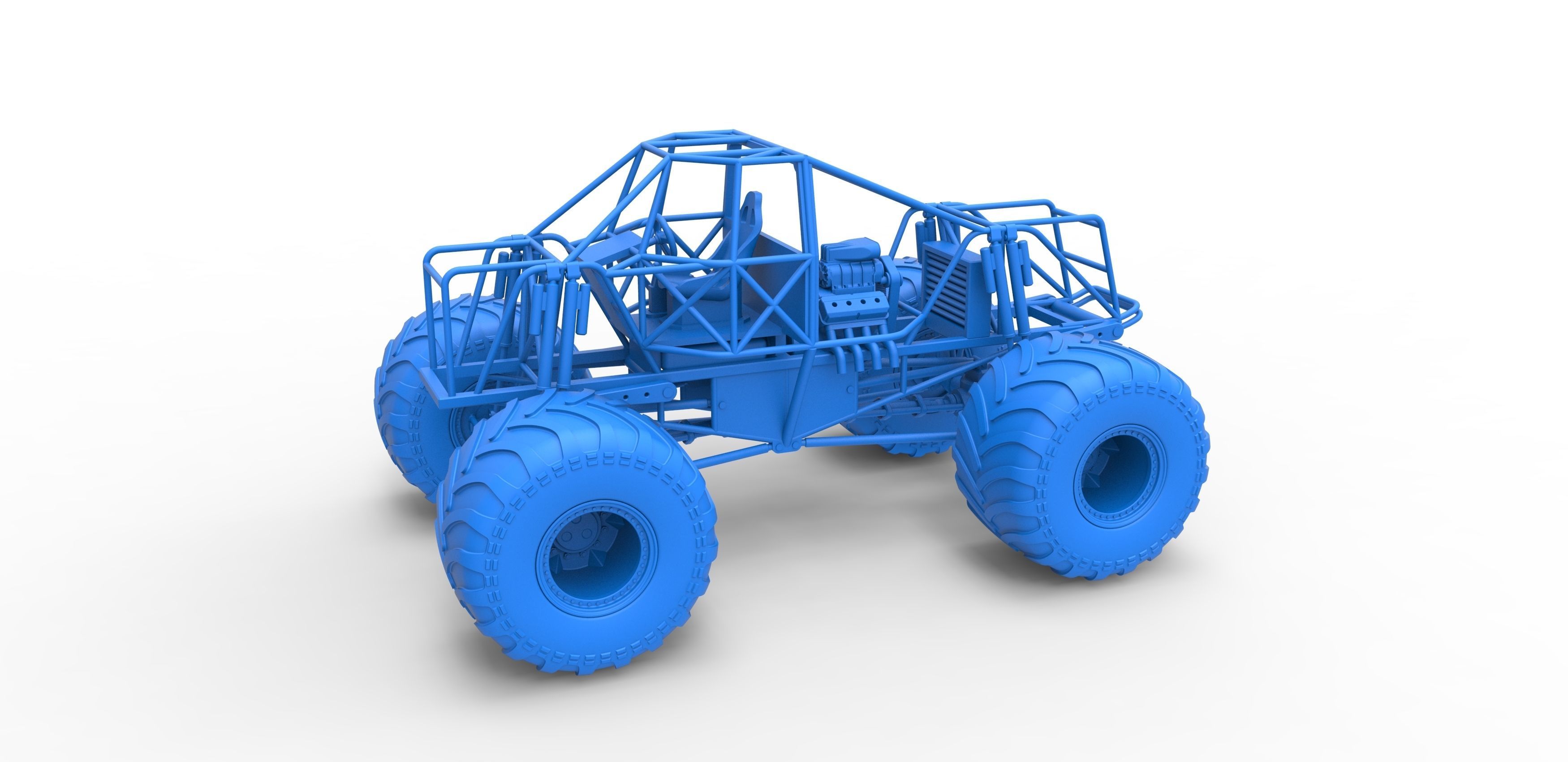 Monster truck base Scale 1 to 25 3D print model_15