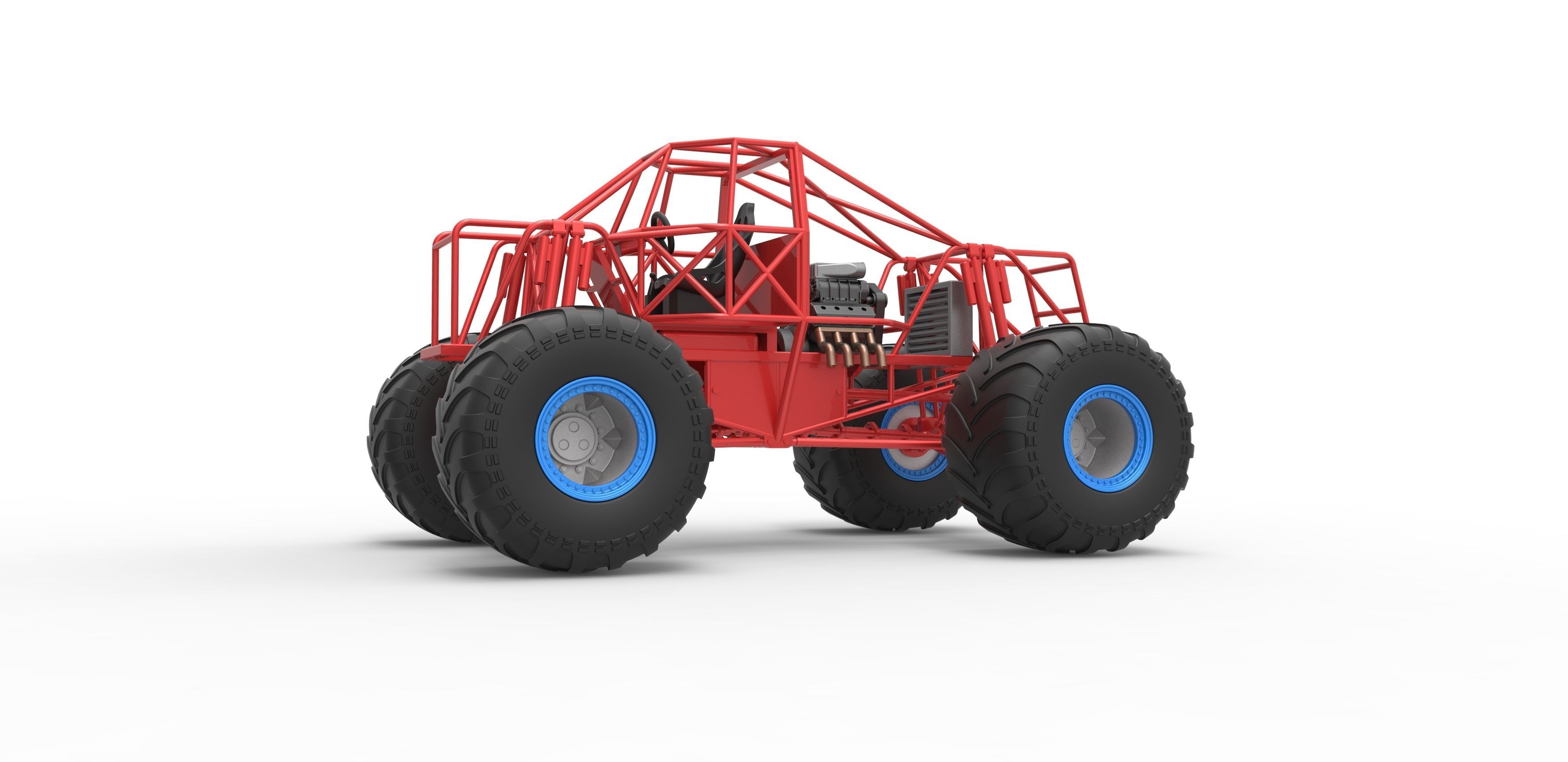 Monster truck base Scale 1 to 25 3D print model_3
