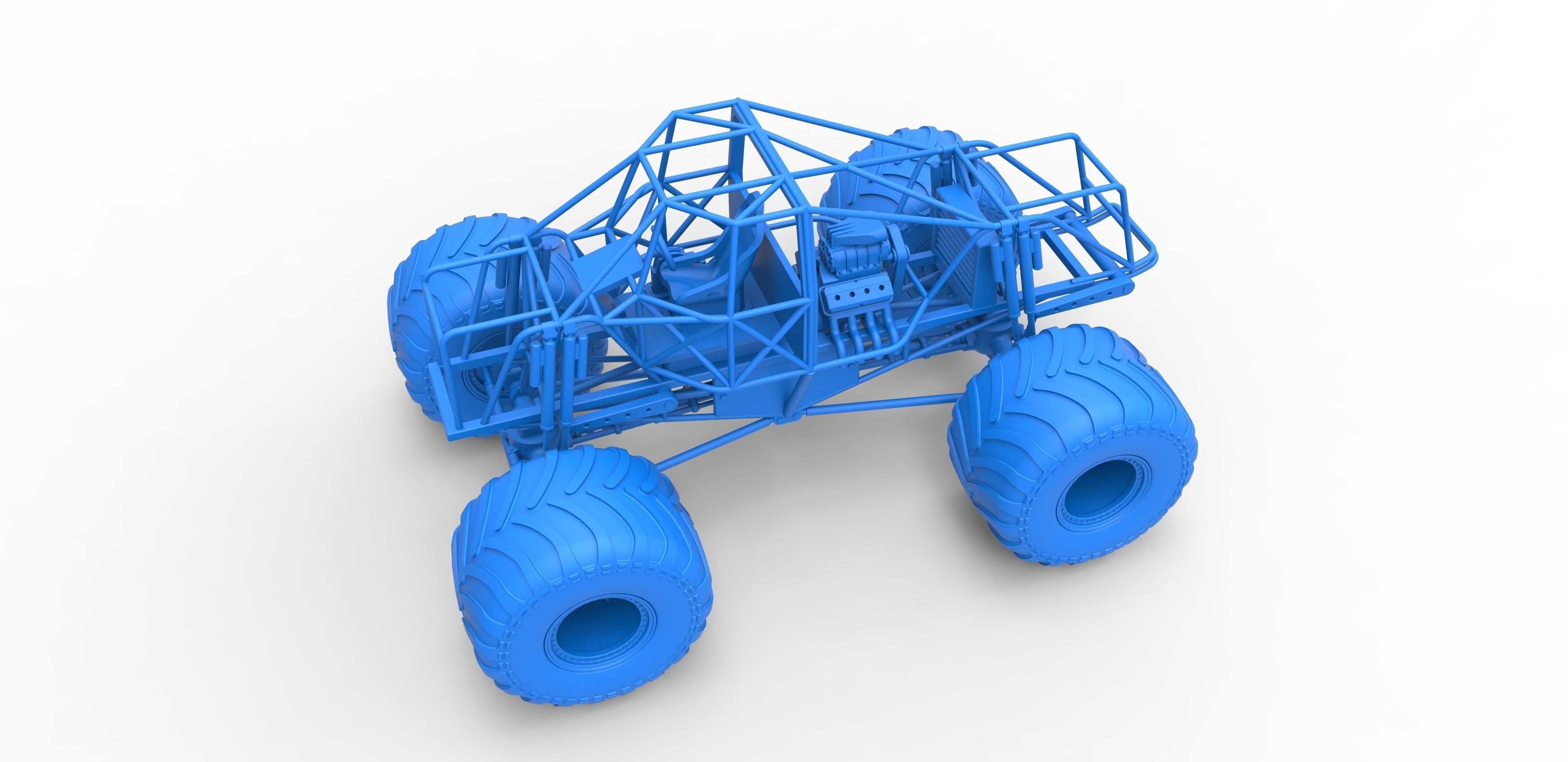 Monster truck base Scale 1 to 25 3D print model_16