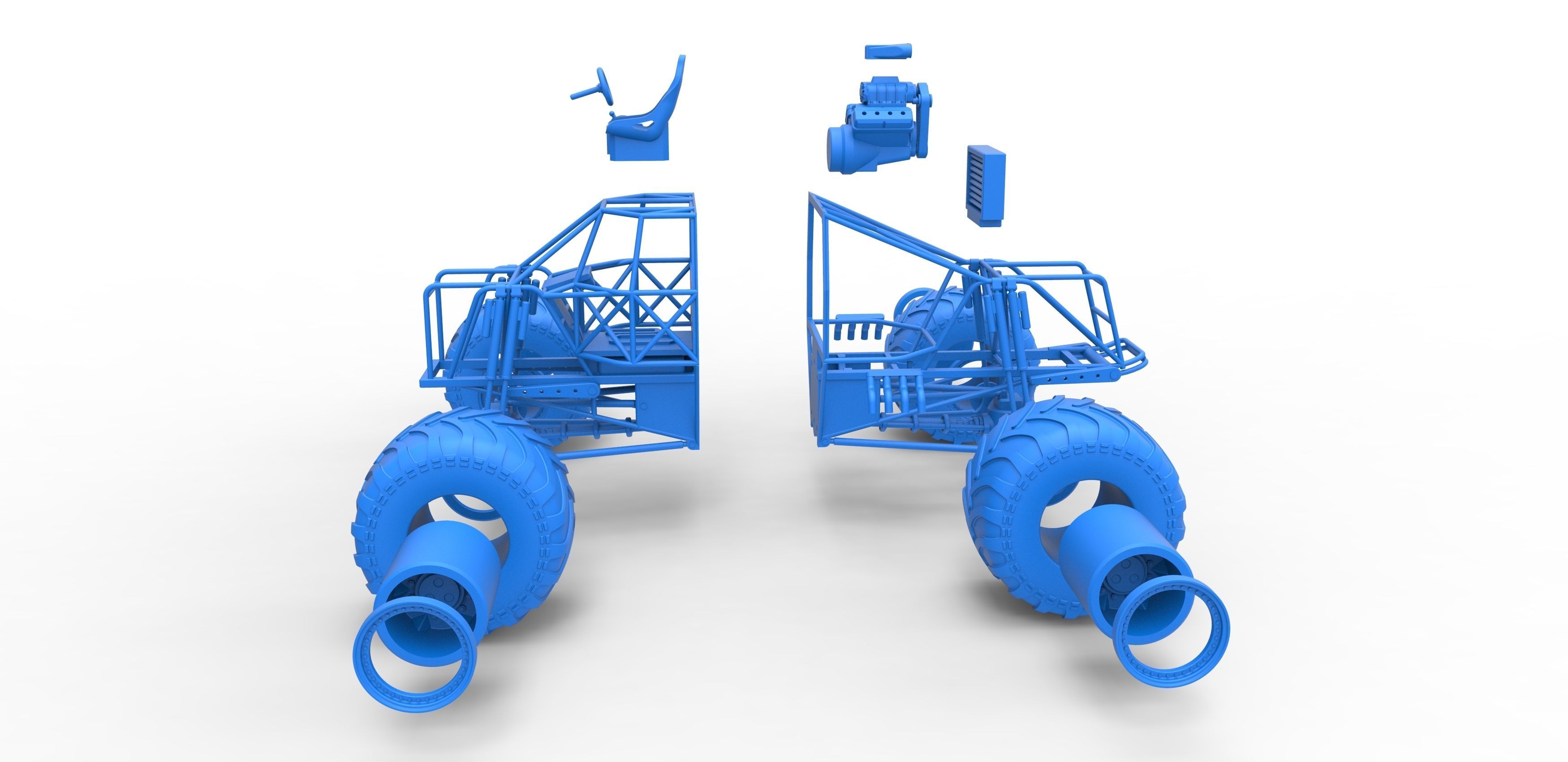 Monster truck base Scale 1 to 25 3D print model_33