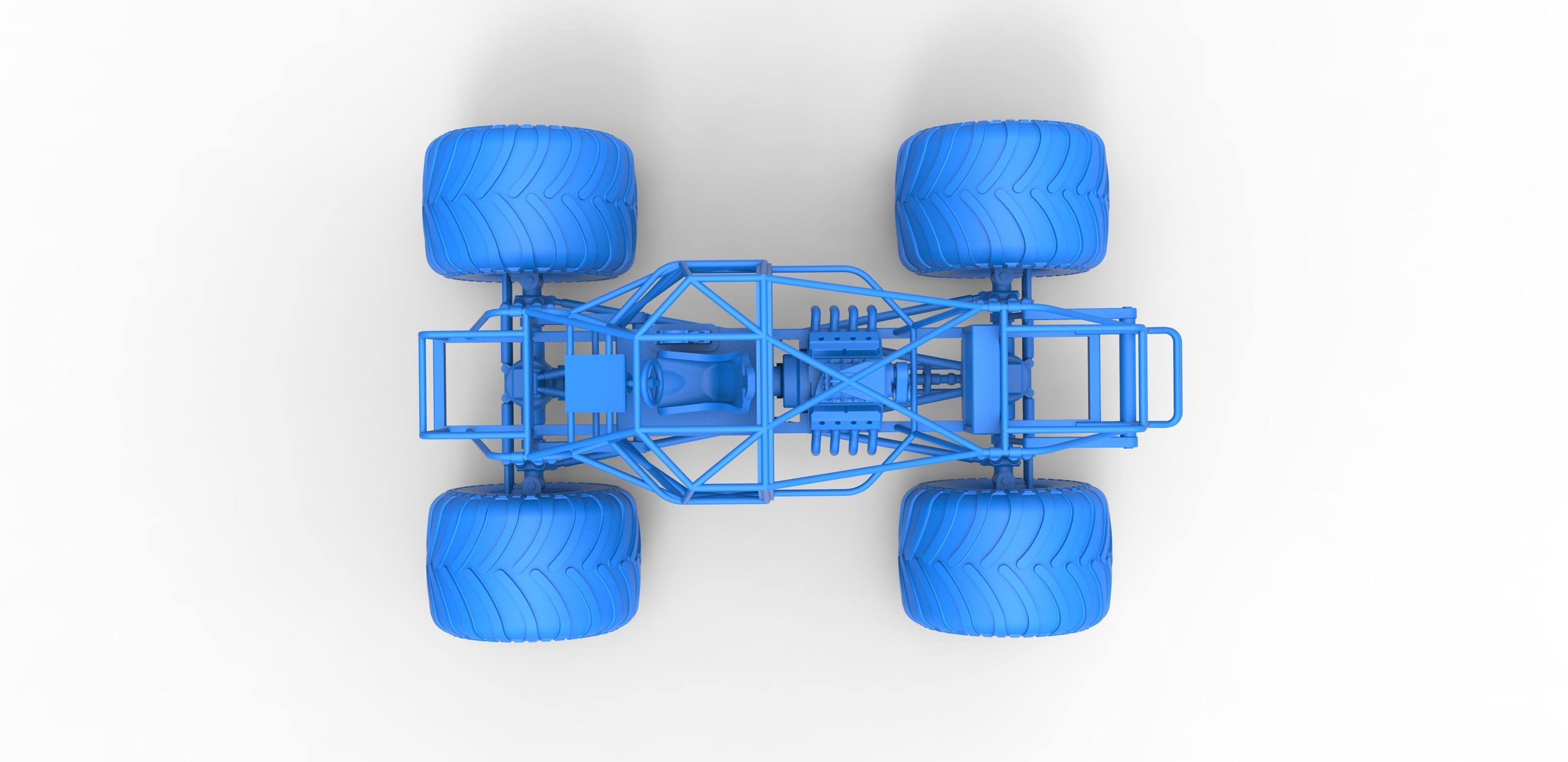 Monster truck base Scale 1 to 25 3D print model_24