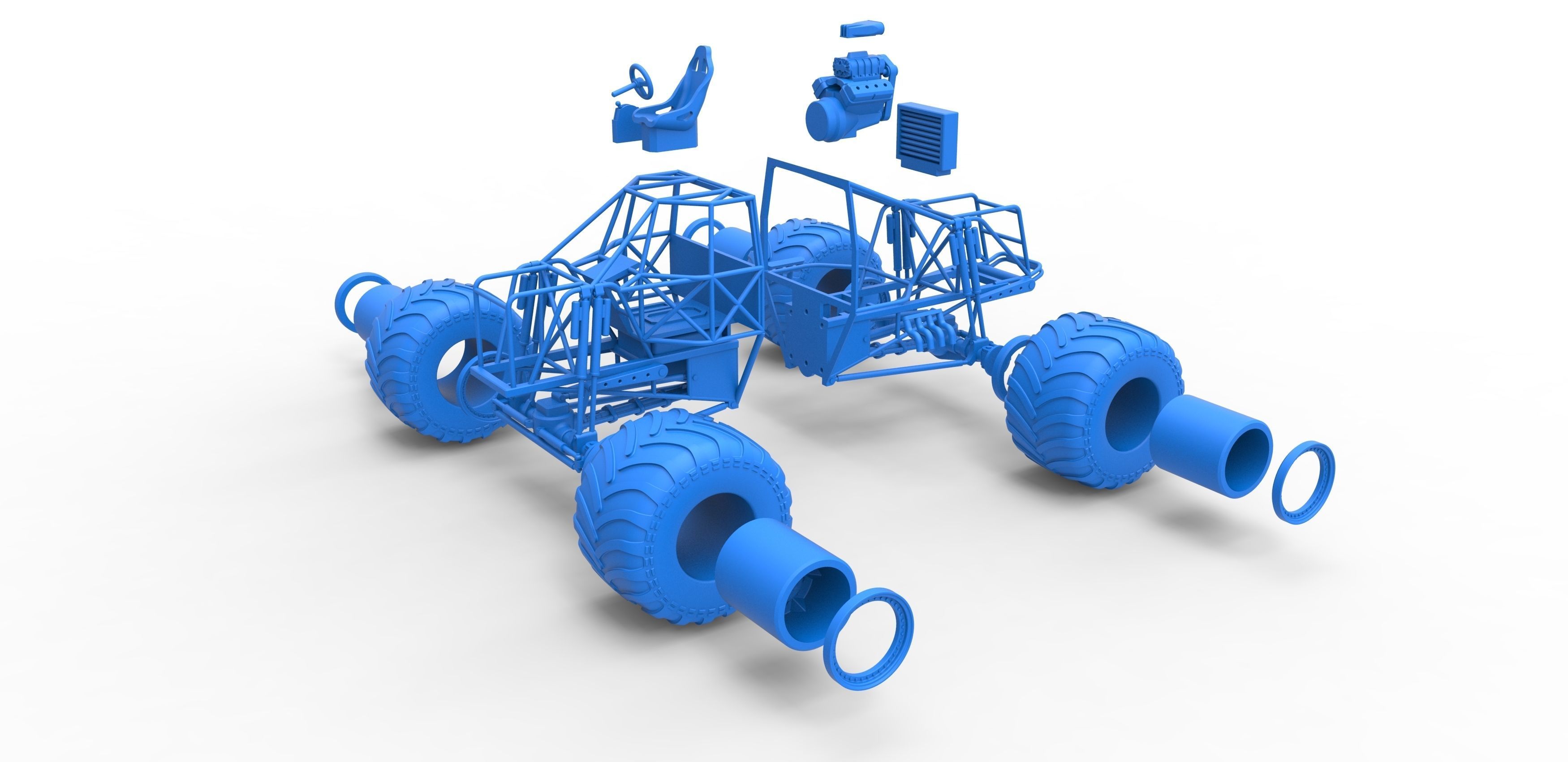 Monster truck base Scale 1 to 25 3D print model_29