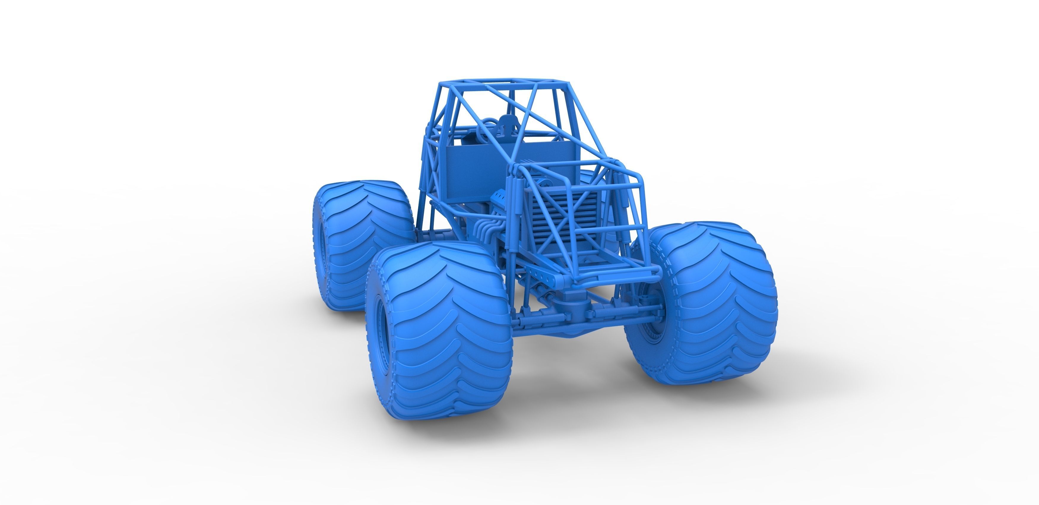 Monster truck base Scale 1 to 25 3D print model_26