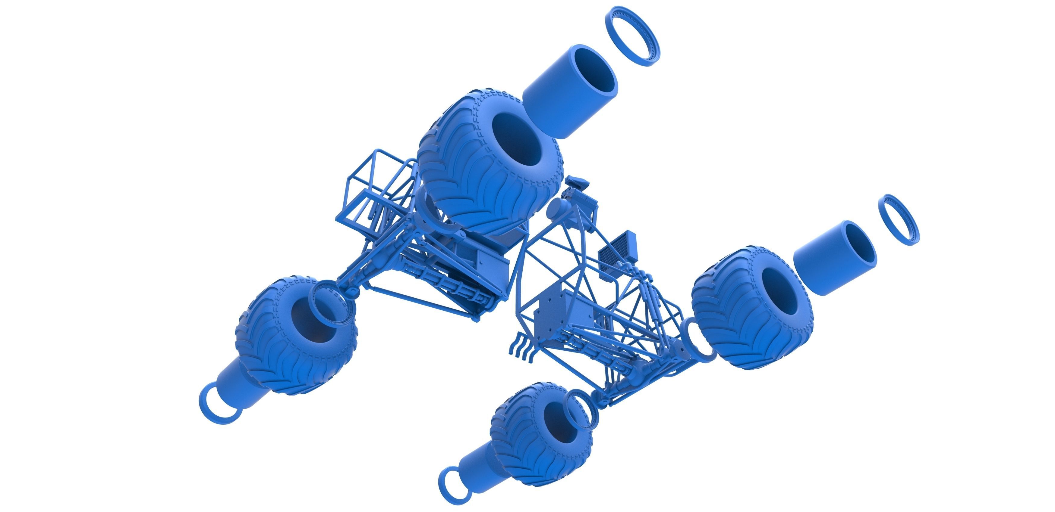 Monster truck base Scale 1 to 25 3D print model_30