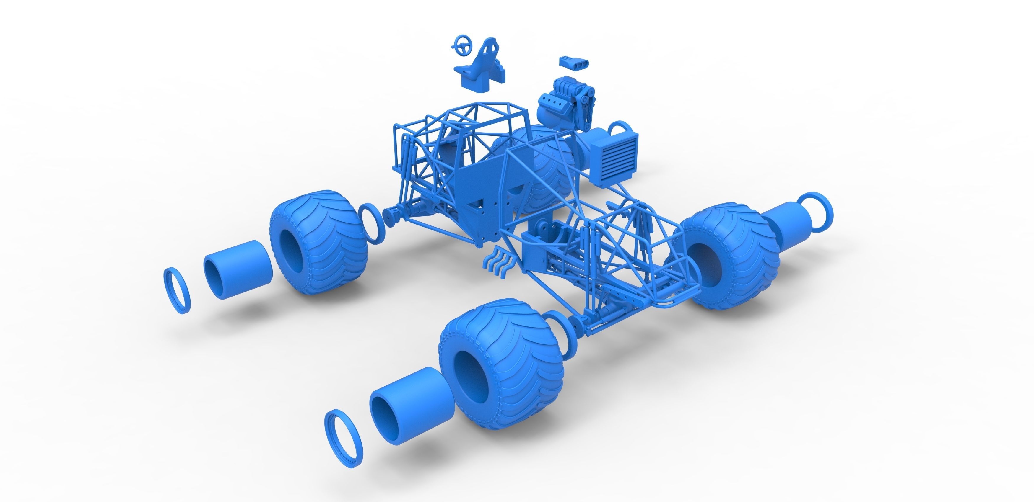 Monster truck base Scale 1 to 25 3D print model_35