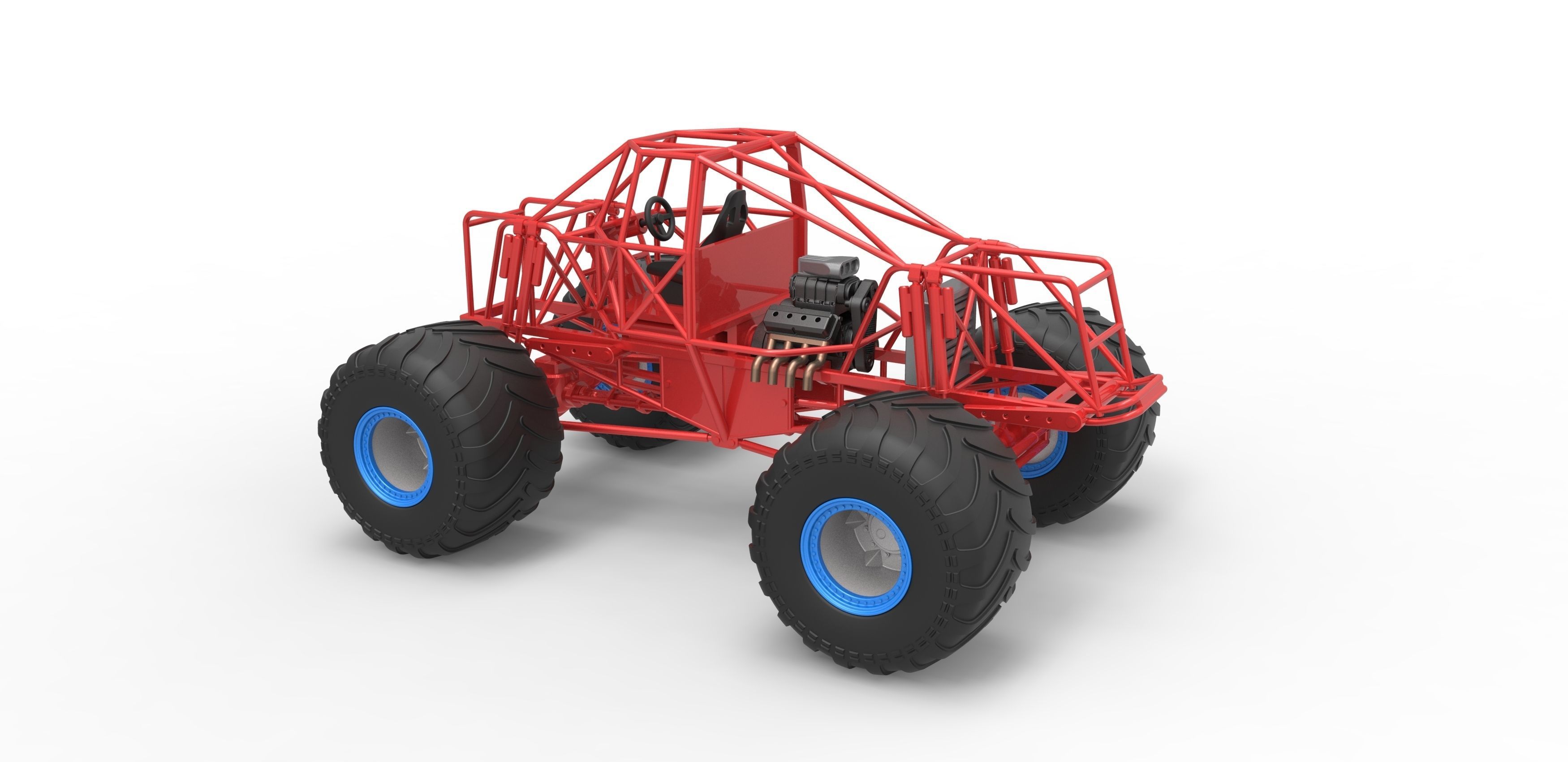 Monster truck base Scale 1 to 25 3D print model_11