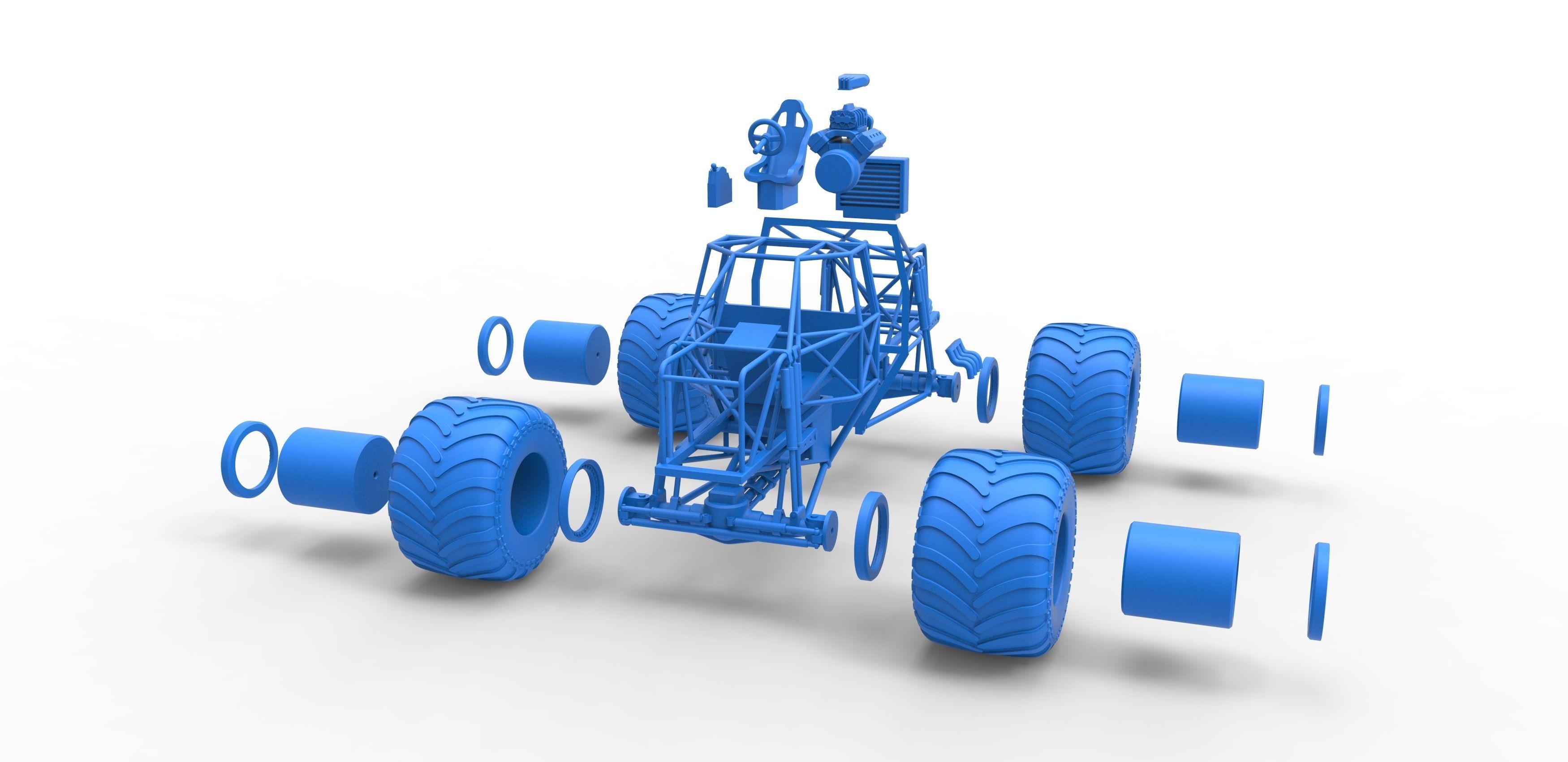 Monster truck base Scale 1 to 25 3D print model_31