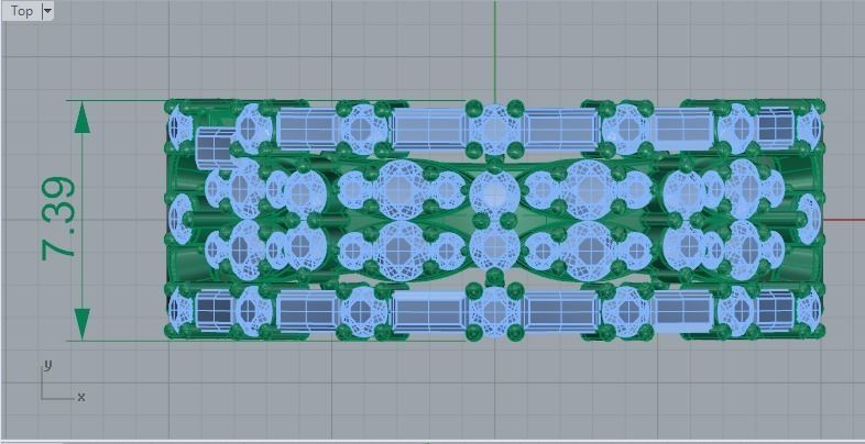 4 Row Diamond Ring 593 3D print model_4
