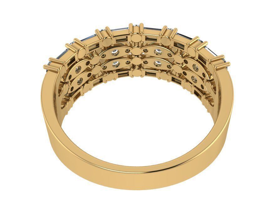 4 Row Diamond Ring 593 3D print model_2