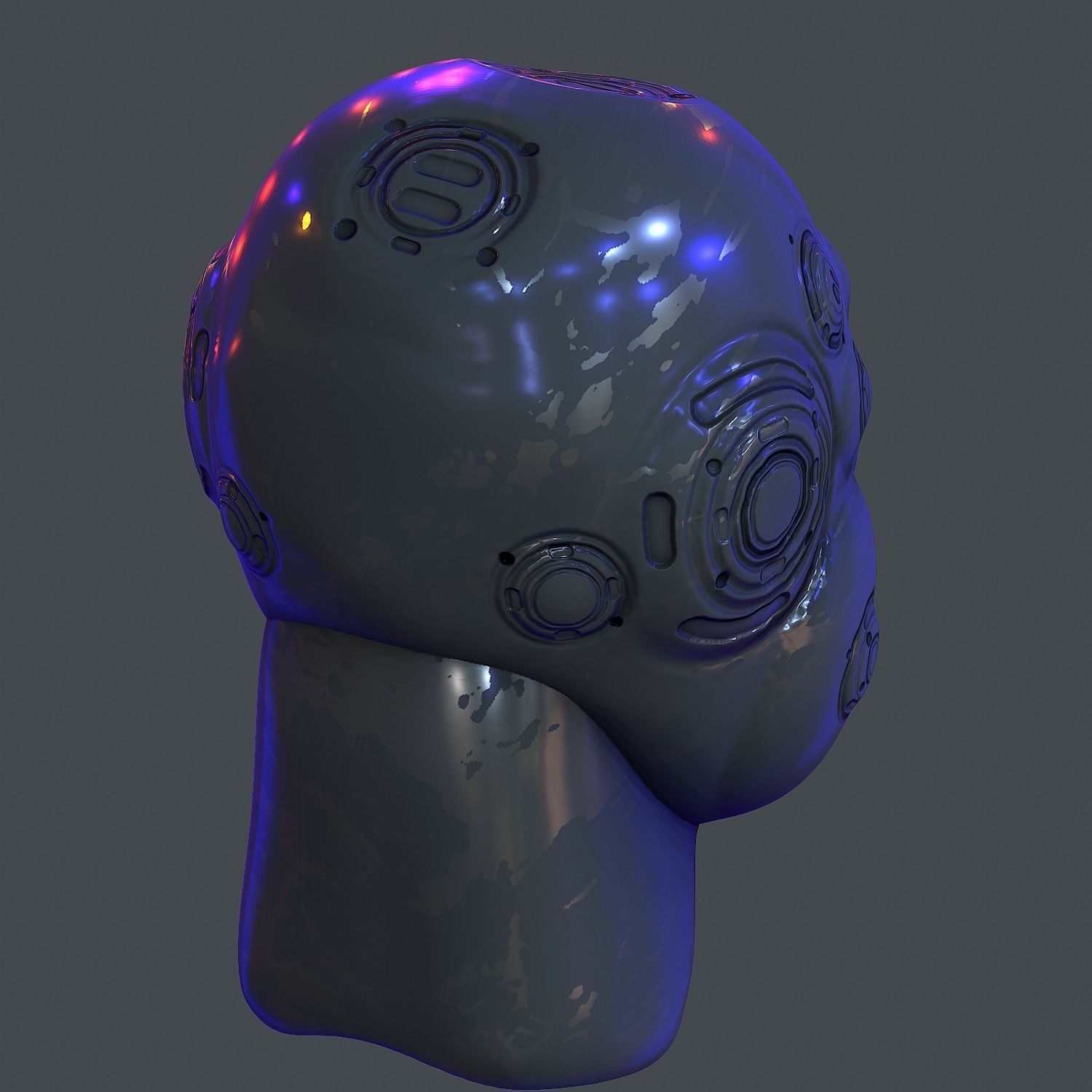 Gas mask helmet scifi Low-poly character art game space Low-poly Low-poly 3D model_6