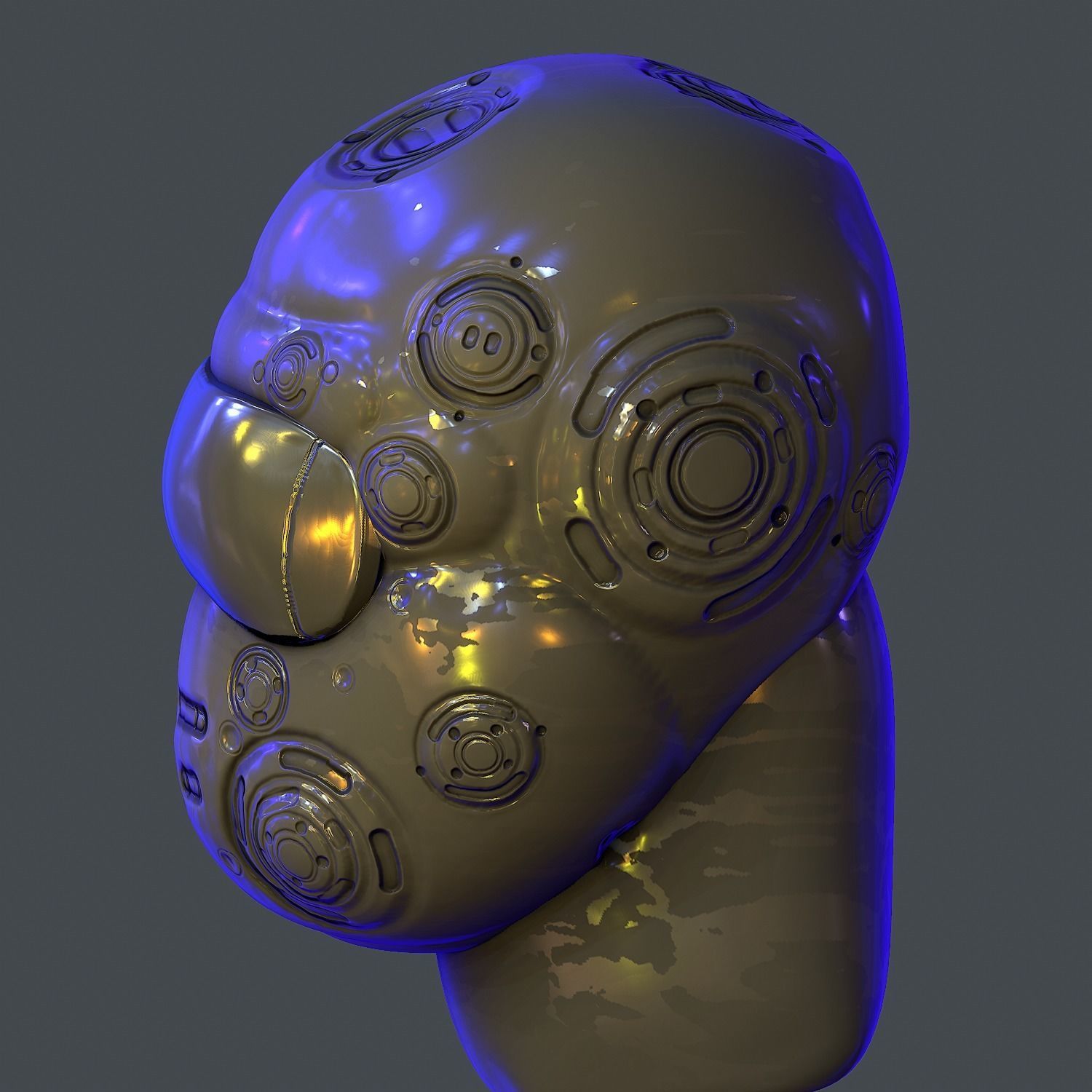 Gas mask helmet scifi Low-poly character art game space Low-poly Low-poly 3D model_7